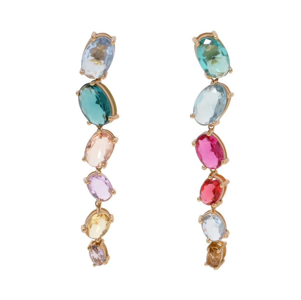 Mignonne Gavigan 14kt Yellow Gold Plated Multicolored Crystal Drop Earrings